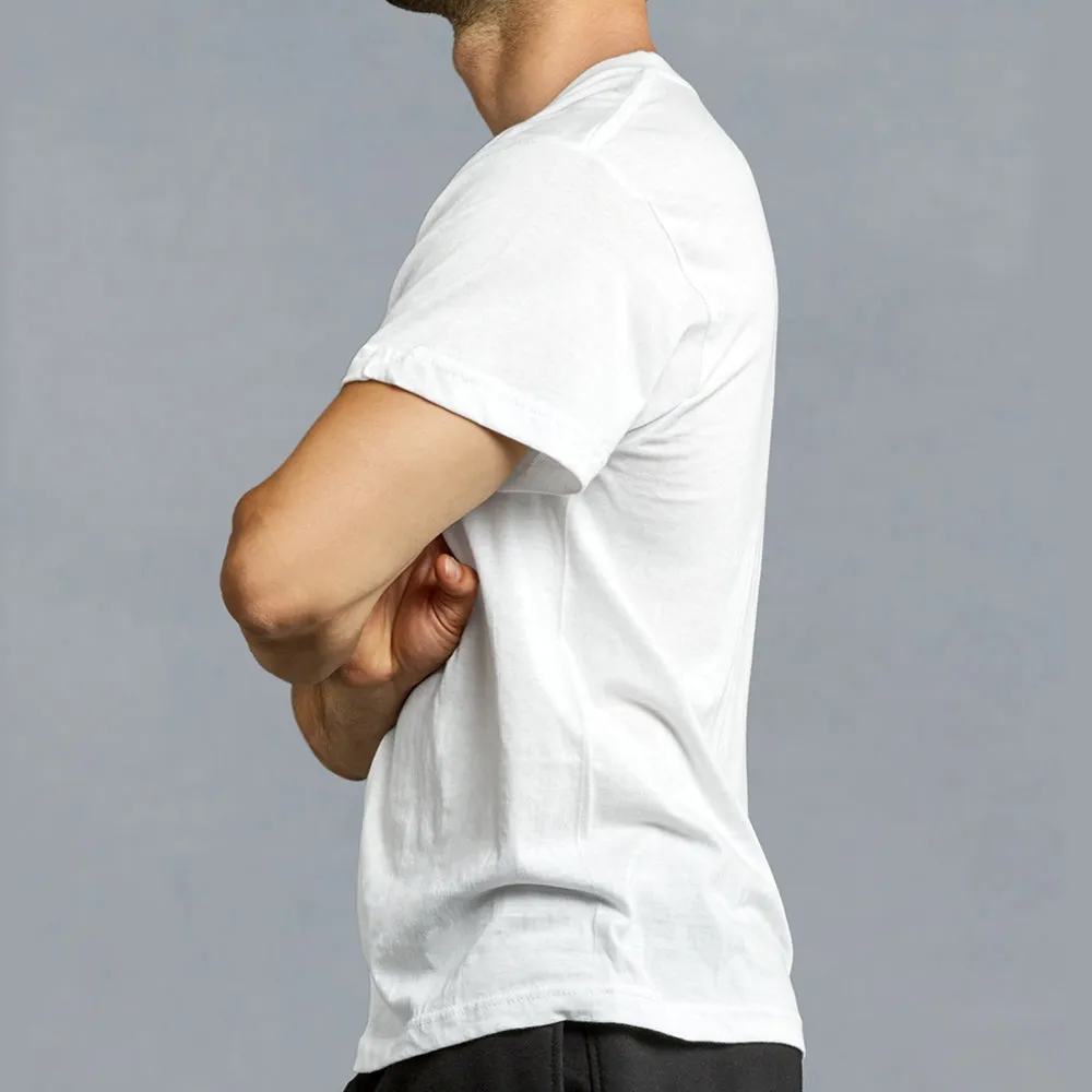 3 Mens White V-Neck T-Shirt 100% Cotton Undershirt Comfort Soft Tee Tagless 2XL