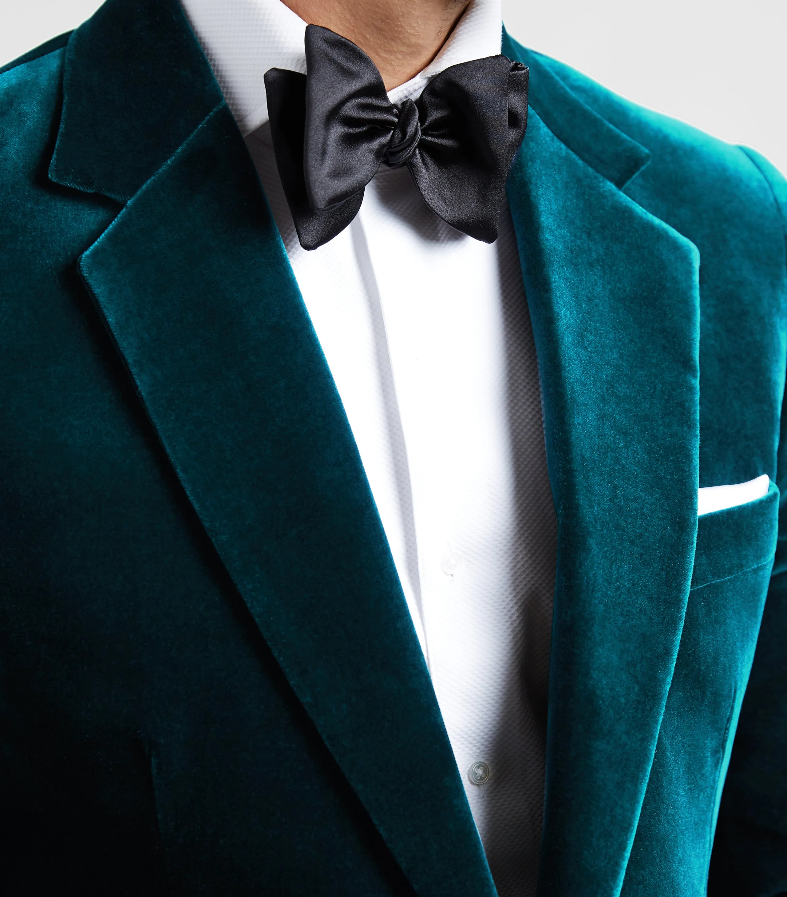 Aqua Velvet Single Breasted Evening Jacket
