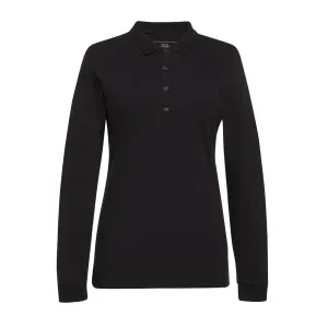 BA009-XXL Brook Taverner Anna Womens Long Sleeve Polo Shirt Black Size XXL