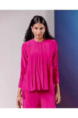 BOX PLEAT COORDS- HOT PINK