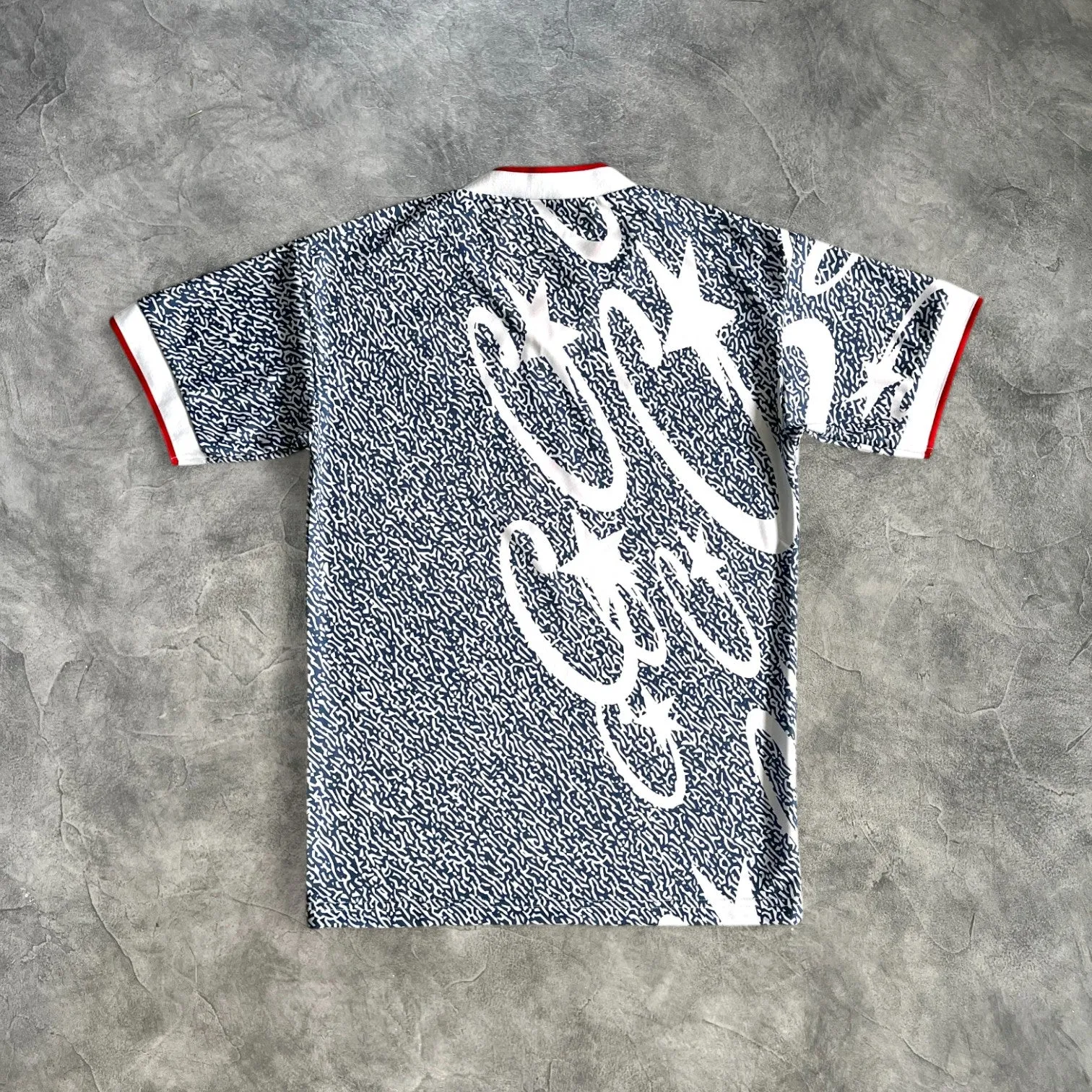 Corteiz V-Neck Football Jersey White/Blue