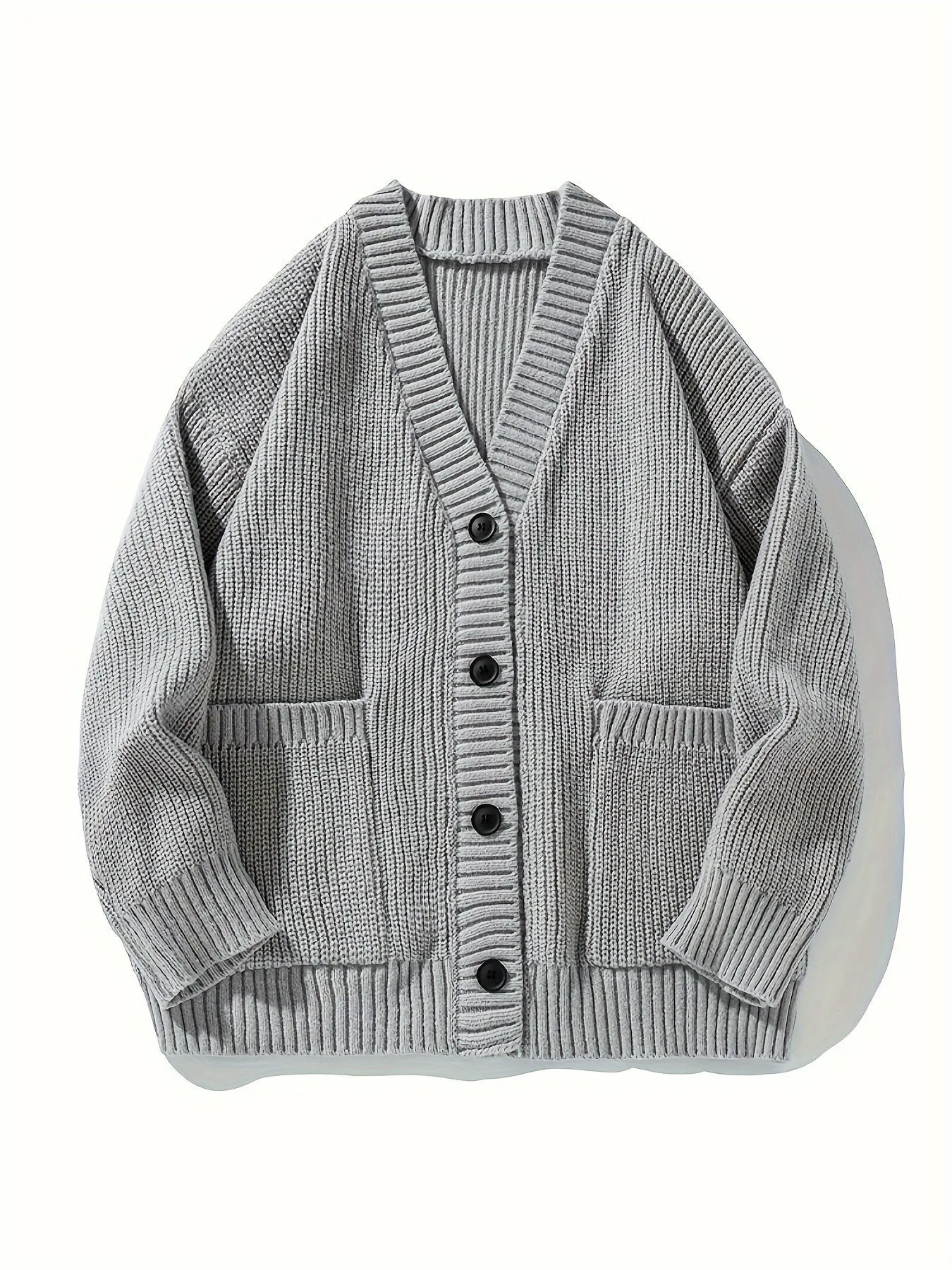 DANFIR | Solid Knitted Cardigan with Long Sleeves