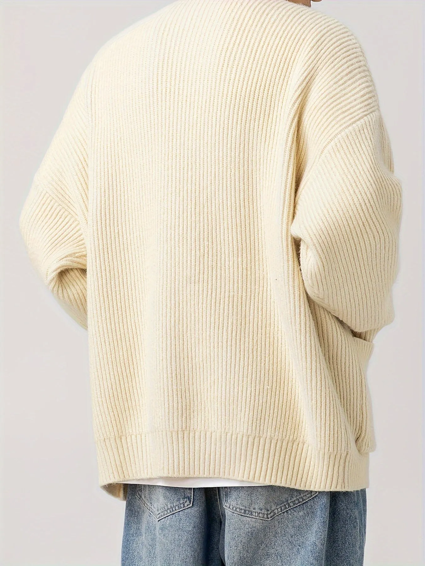 DANFIR | Solid Knitted Cardigan with Long Sleeves