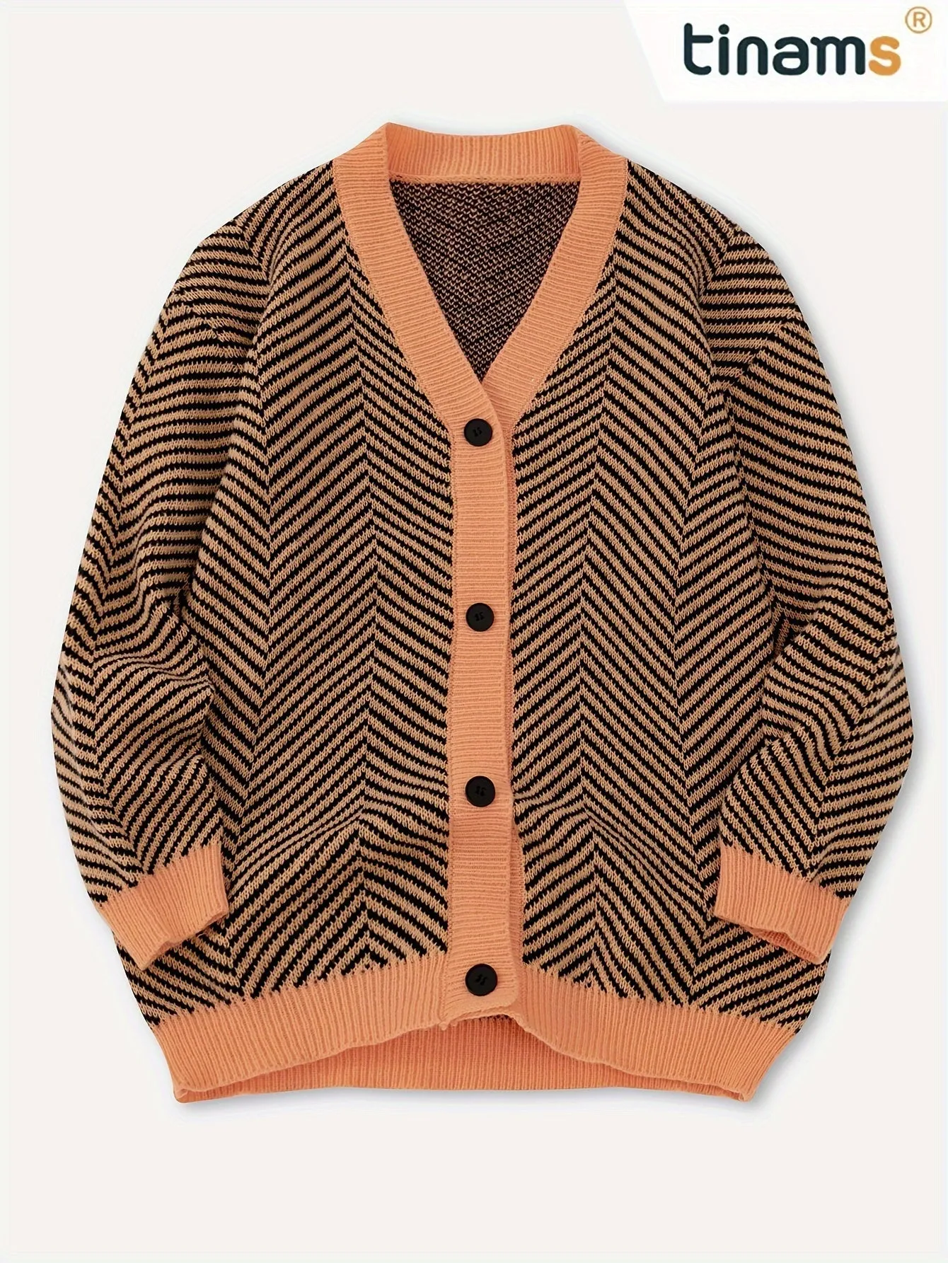 DANLUX | Casual Striped Knitted Cardigan with V-Neck