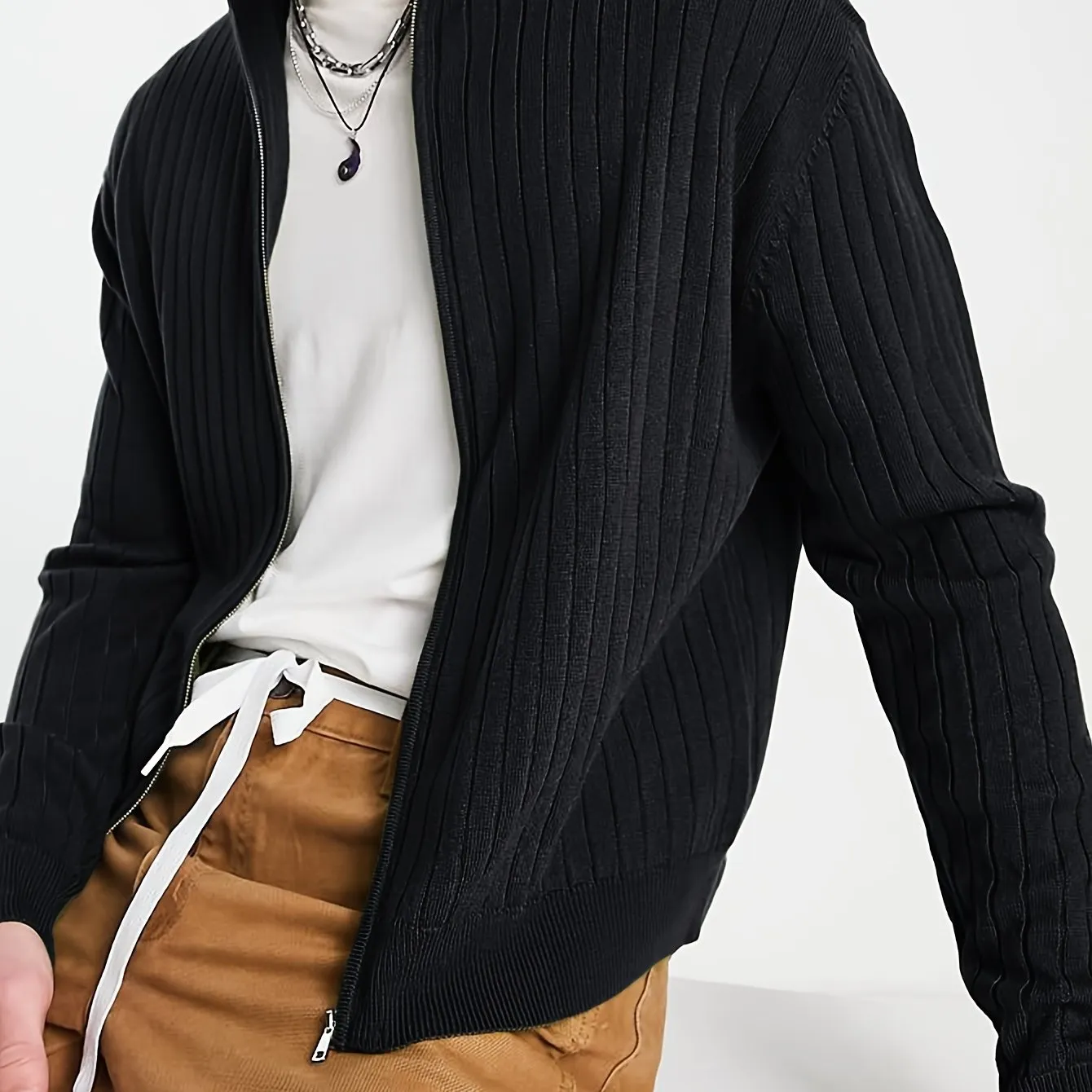 DARNIX | Trendy Ribbed Knitted Mens Cardigan