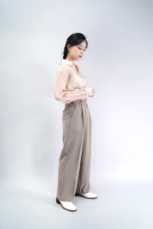 Dusty pink chifon sheer shirt