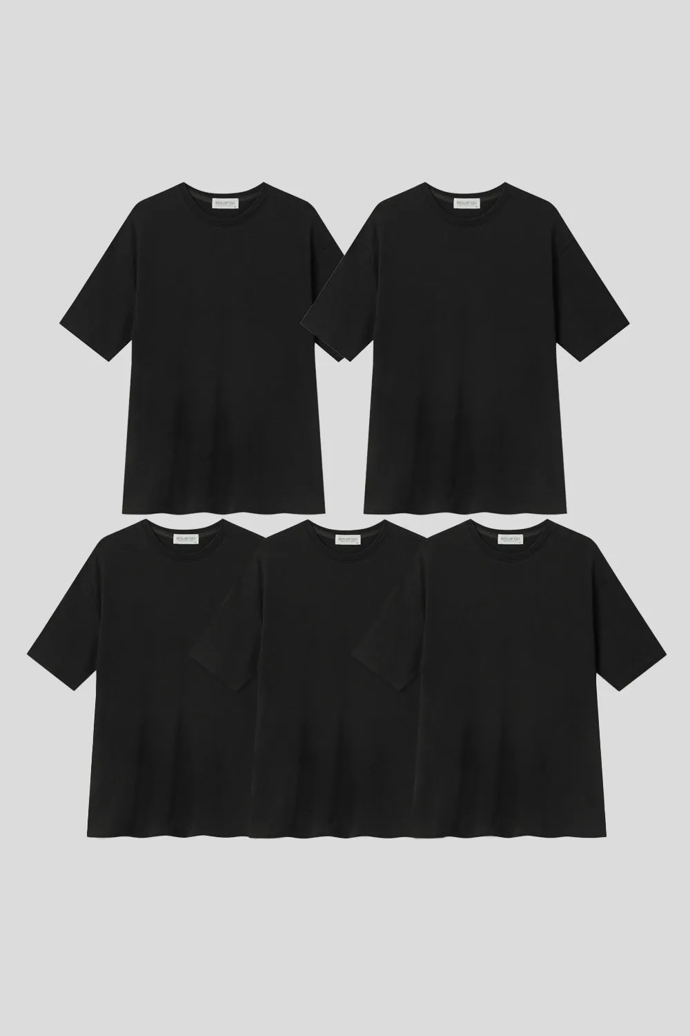 EDUARDO  Men's Anyone Overfit Short Sleeve T-Shirt Easy Set, 5-pack.