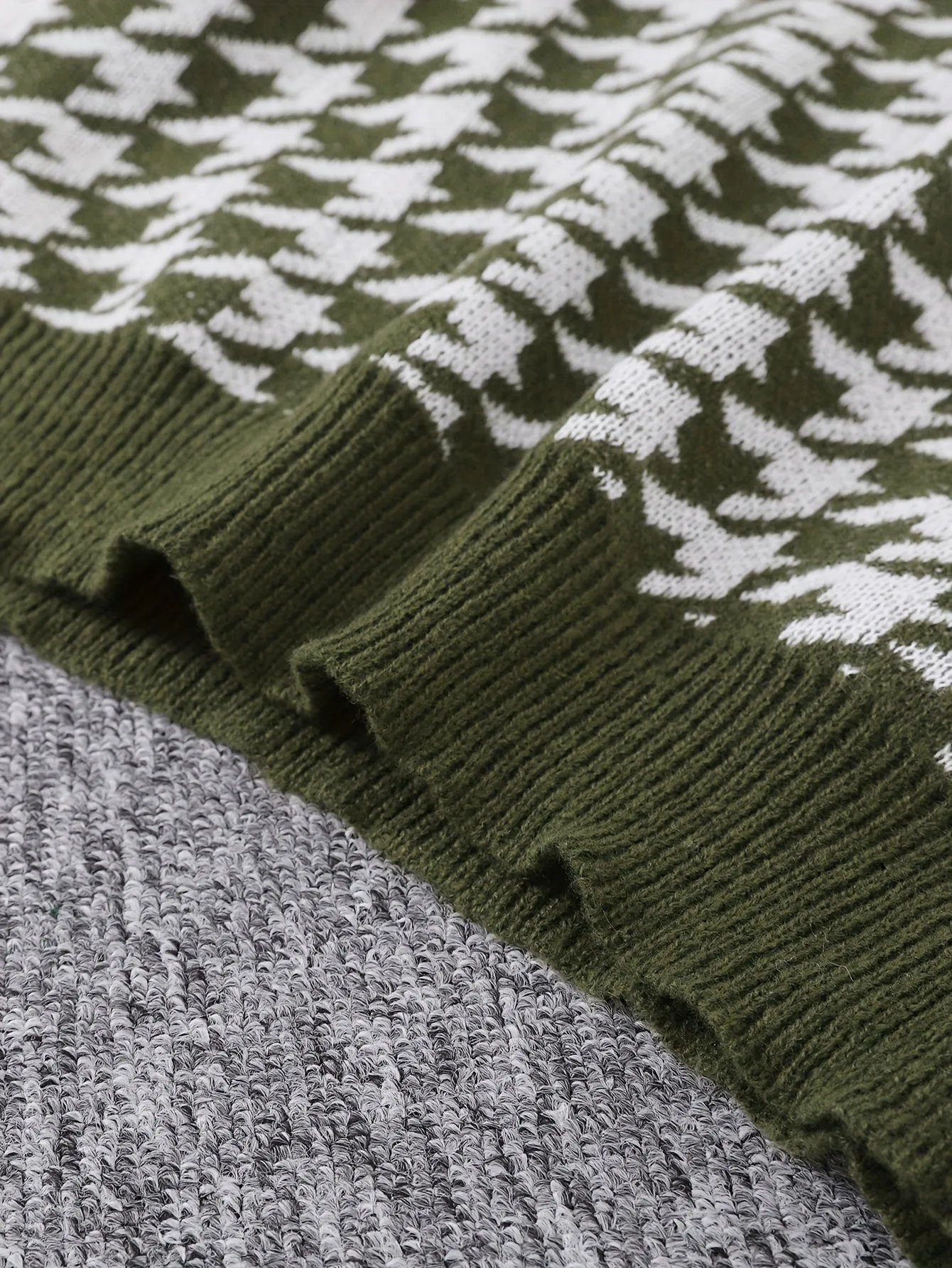 ELVIREN | Casual Sweater with Pied-de-Poule Pattern
