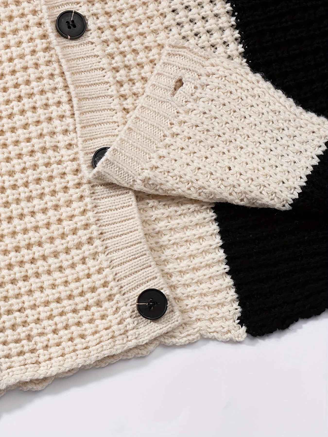 FENRICK | Mens Knitted Cardigan with Color Blocks