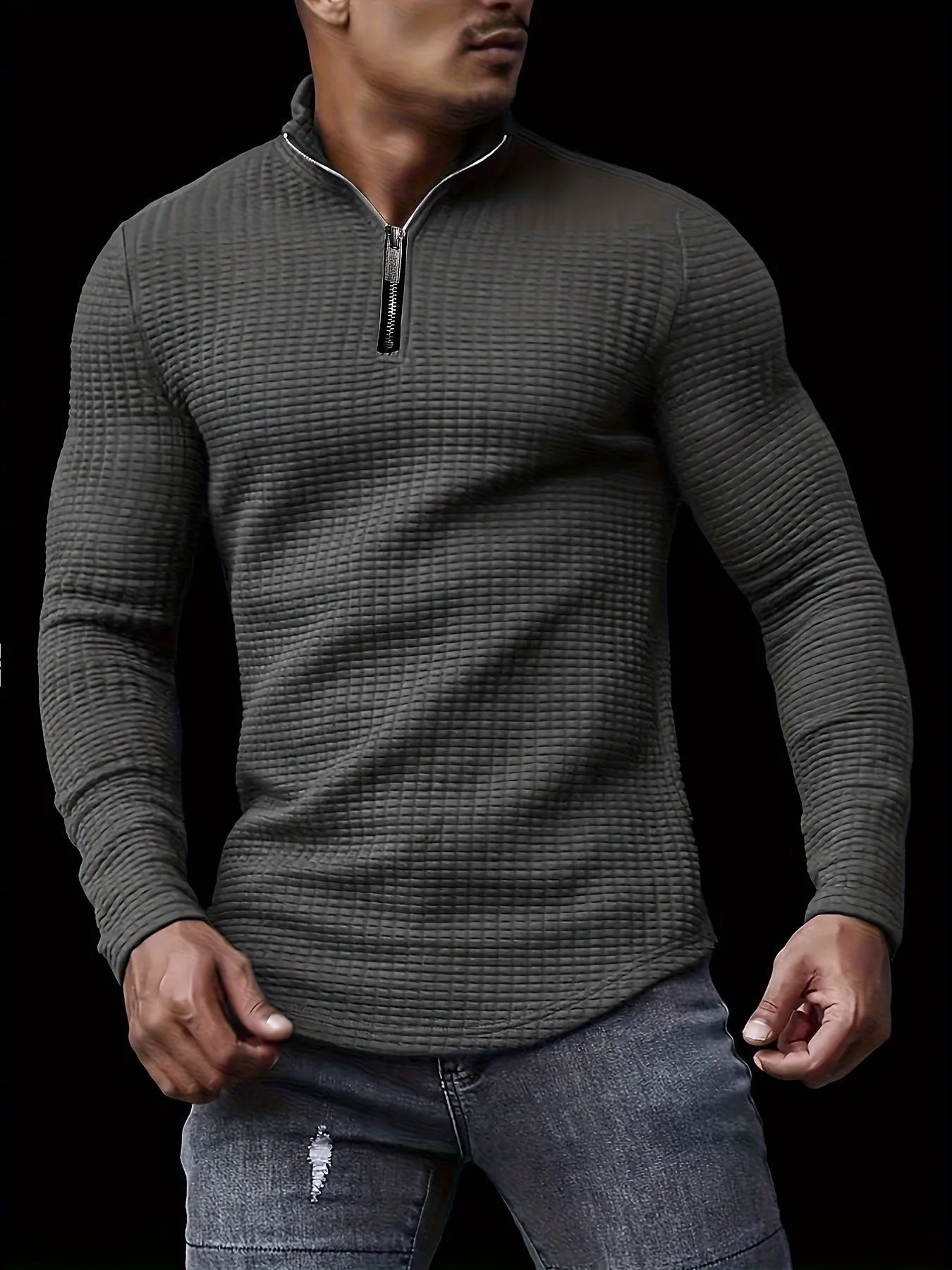 FENZARO | Solid Knitted Turtleneck Sweater for Men