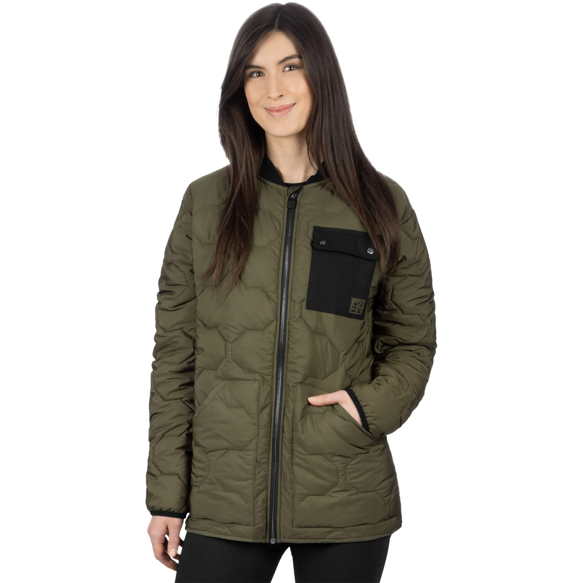 FXR Rig Quilted Jacket Moss/Black Green