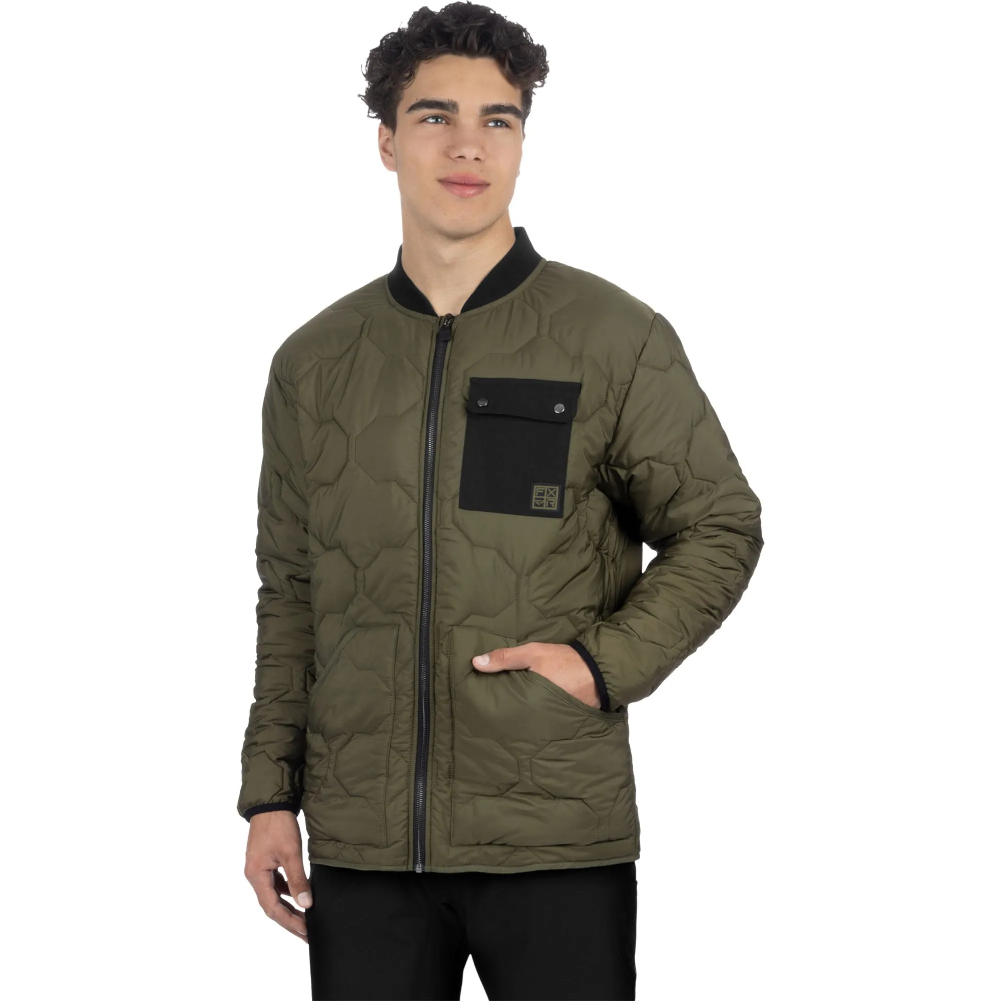FXR Rig Quilted Jacket Moss/Black Green