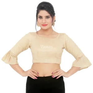 Gold Vamas Chiffon Back Open Ready Made Blouse