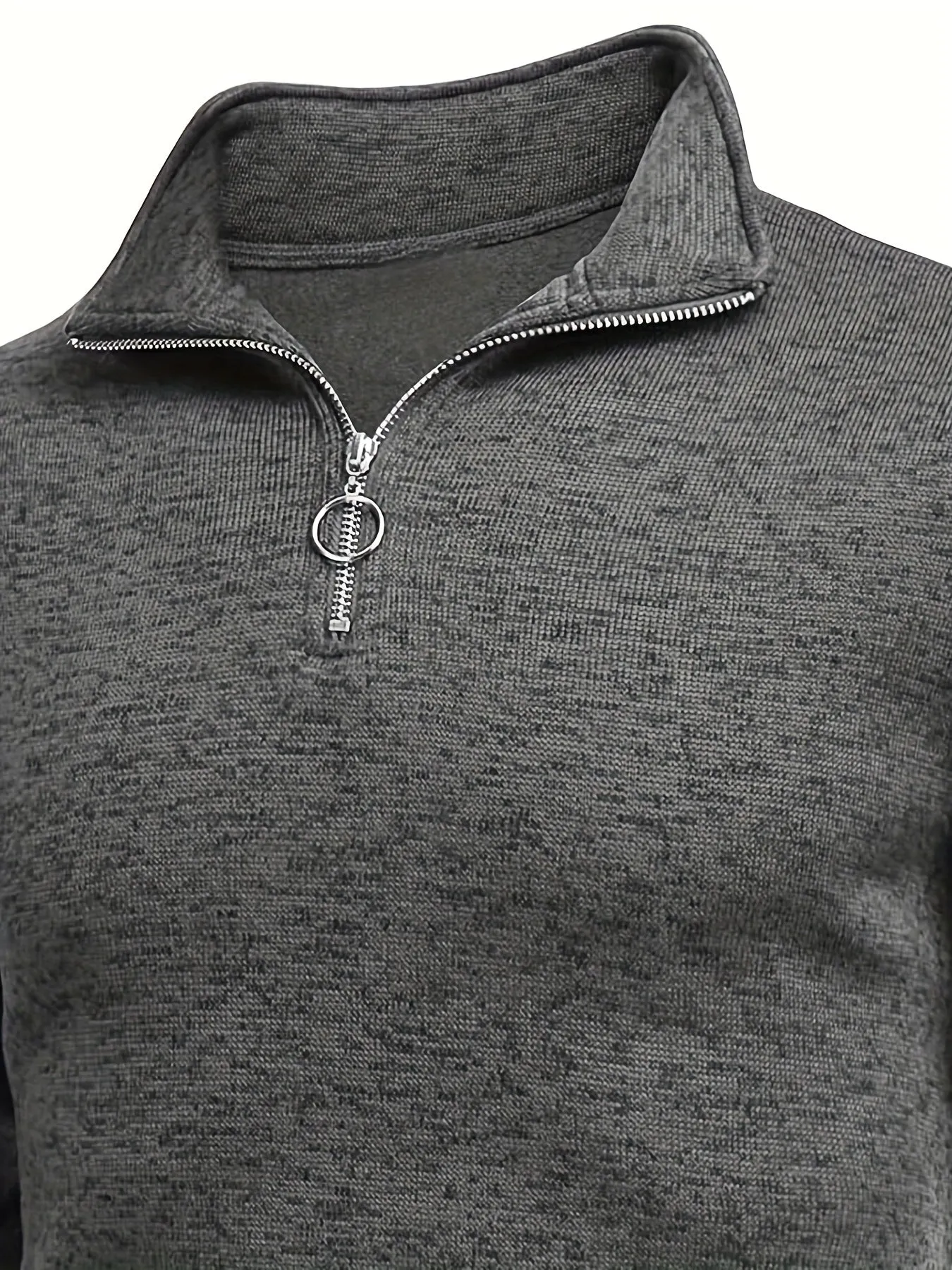HENZO | Knitted Mens Sweater with Half-Zipper, Slim Fit