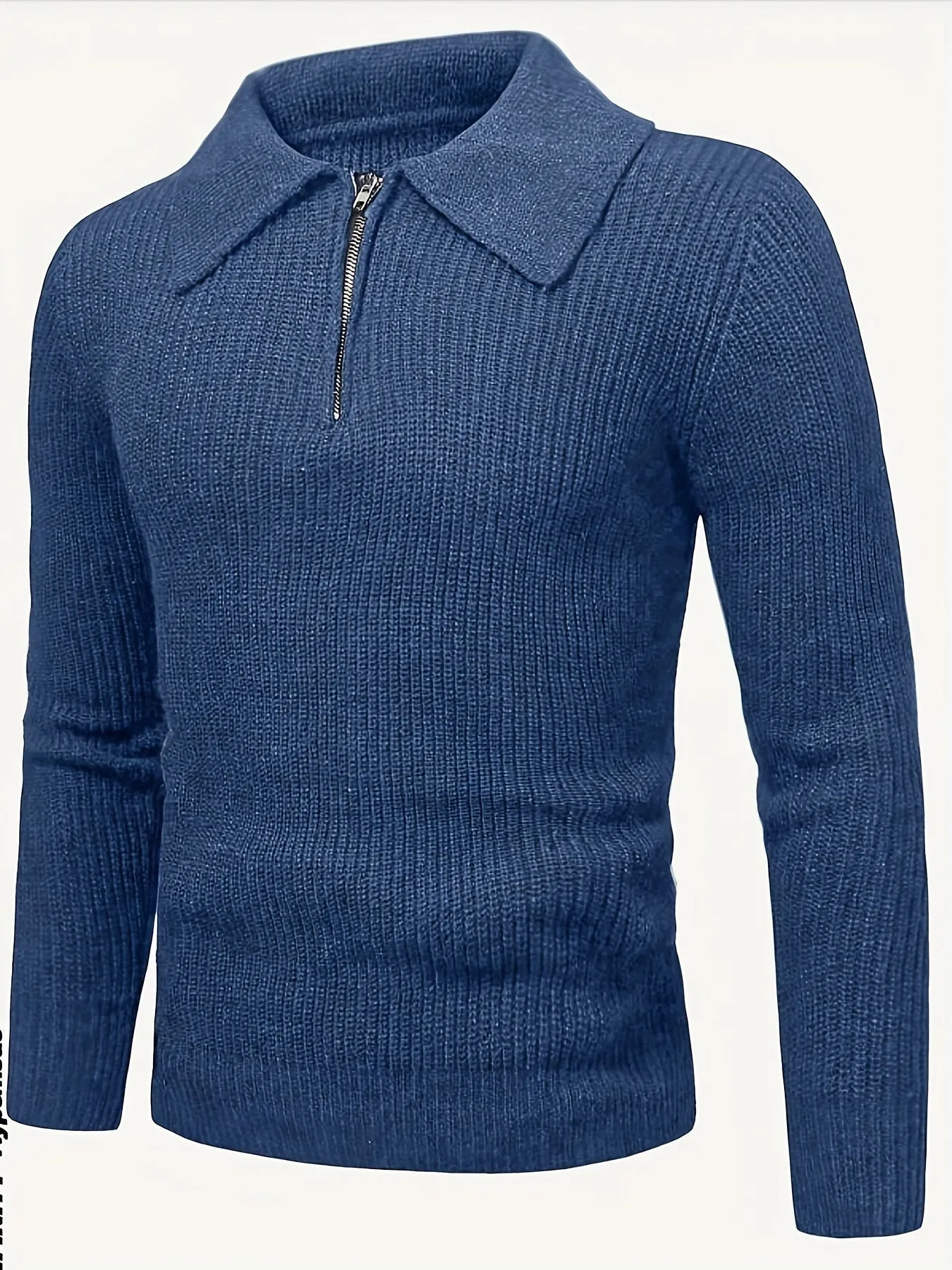 HENZOX | Knitted Mens Sweater with 1/4 Zip