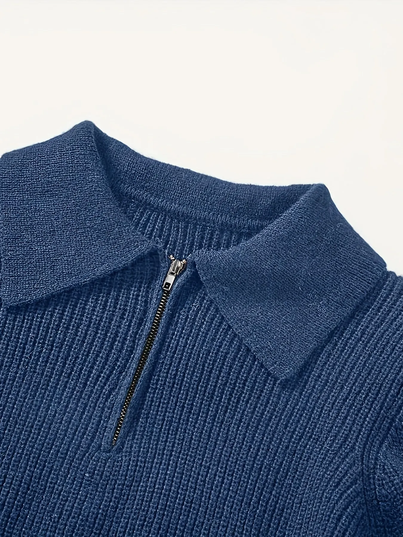 HENZOX | Knitted Mens Sweater with 1/4 Zip