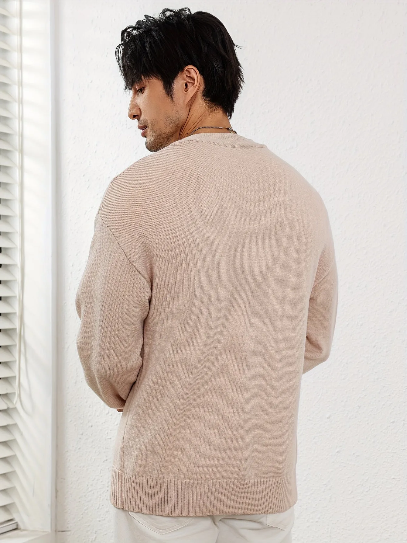 JARLON | Solid Knitted Mens Cardigan