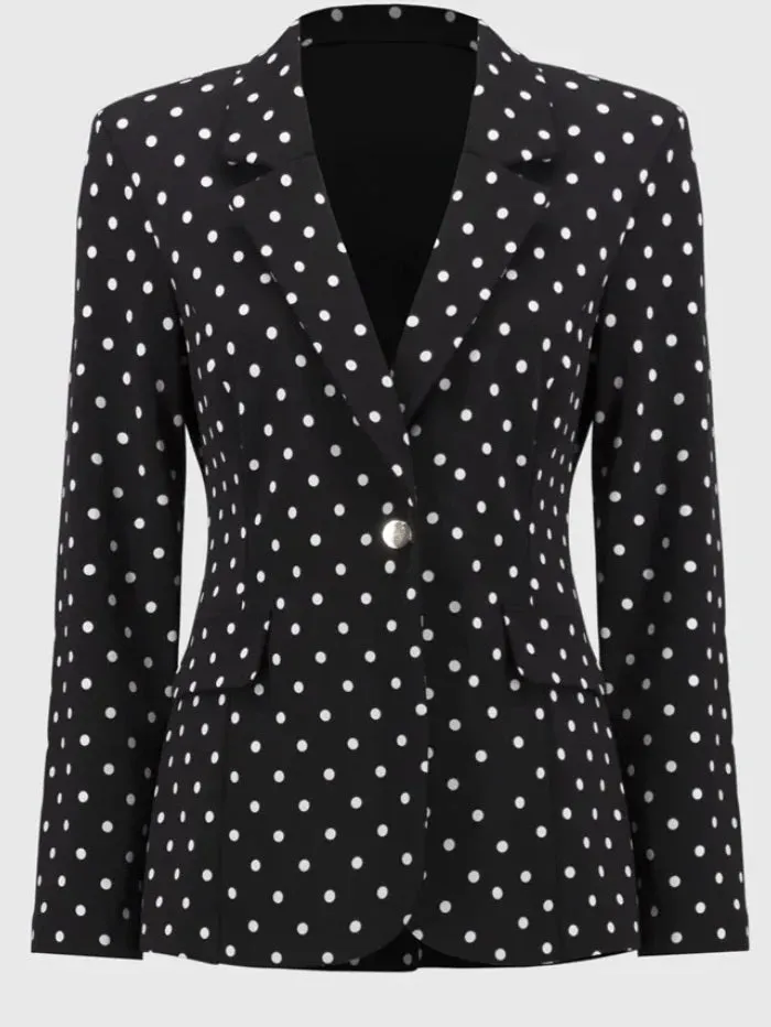 Joseph Ribkoff Polka Dot Blazer Black/Vanilla