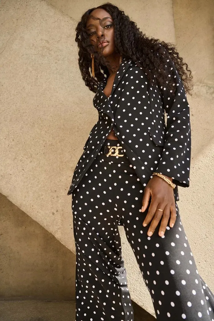 Joseph Ribkoff Polka Dot Blazer Black/Vanilla
