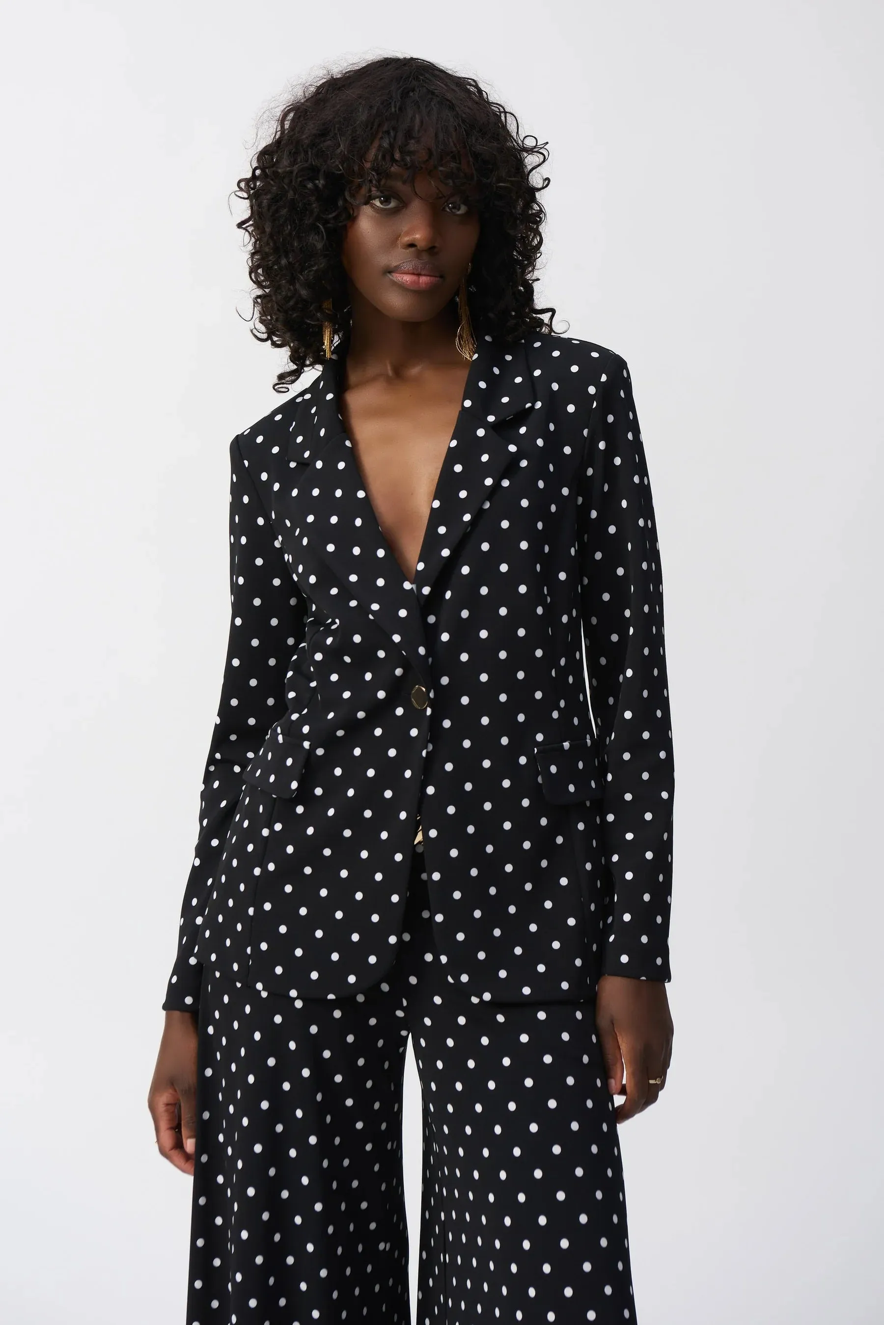 Joseph Ribkoff Polka Dot Blazer Black/Vanilla