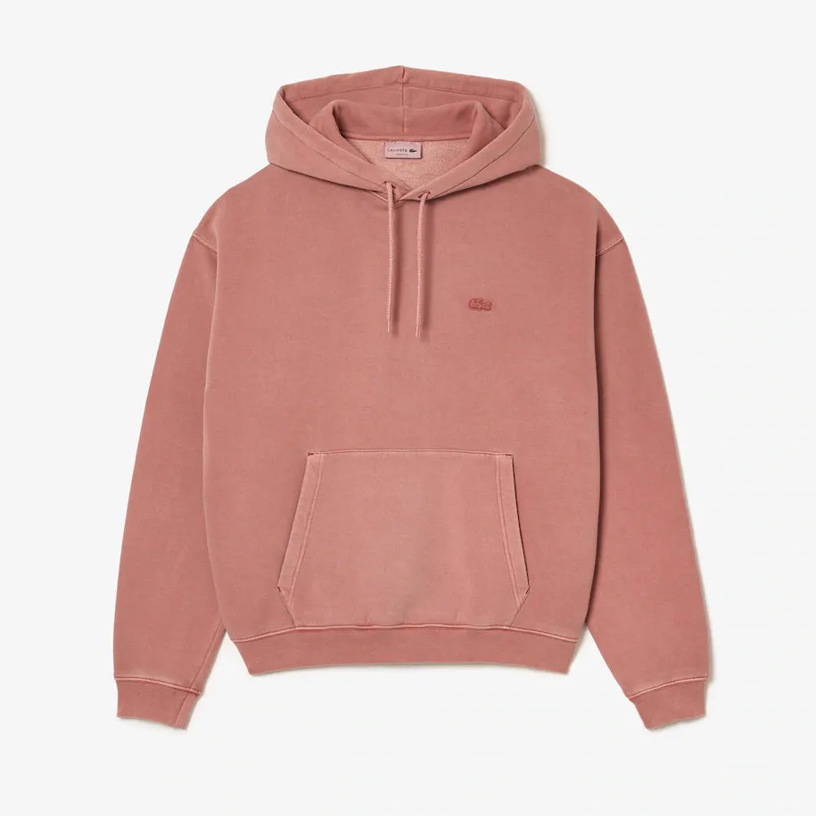 LACOSTE UNISEX LOOSE FIT COTTON FLEECE JOGGER HOODIE PINK