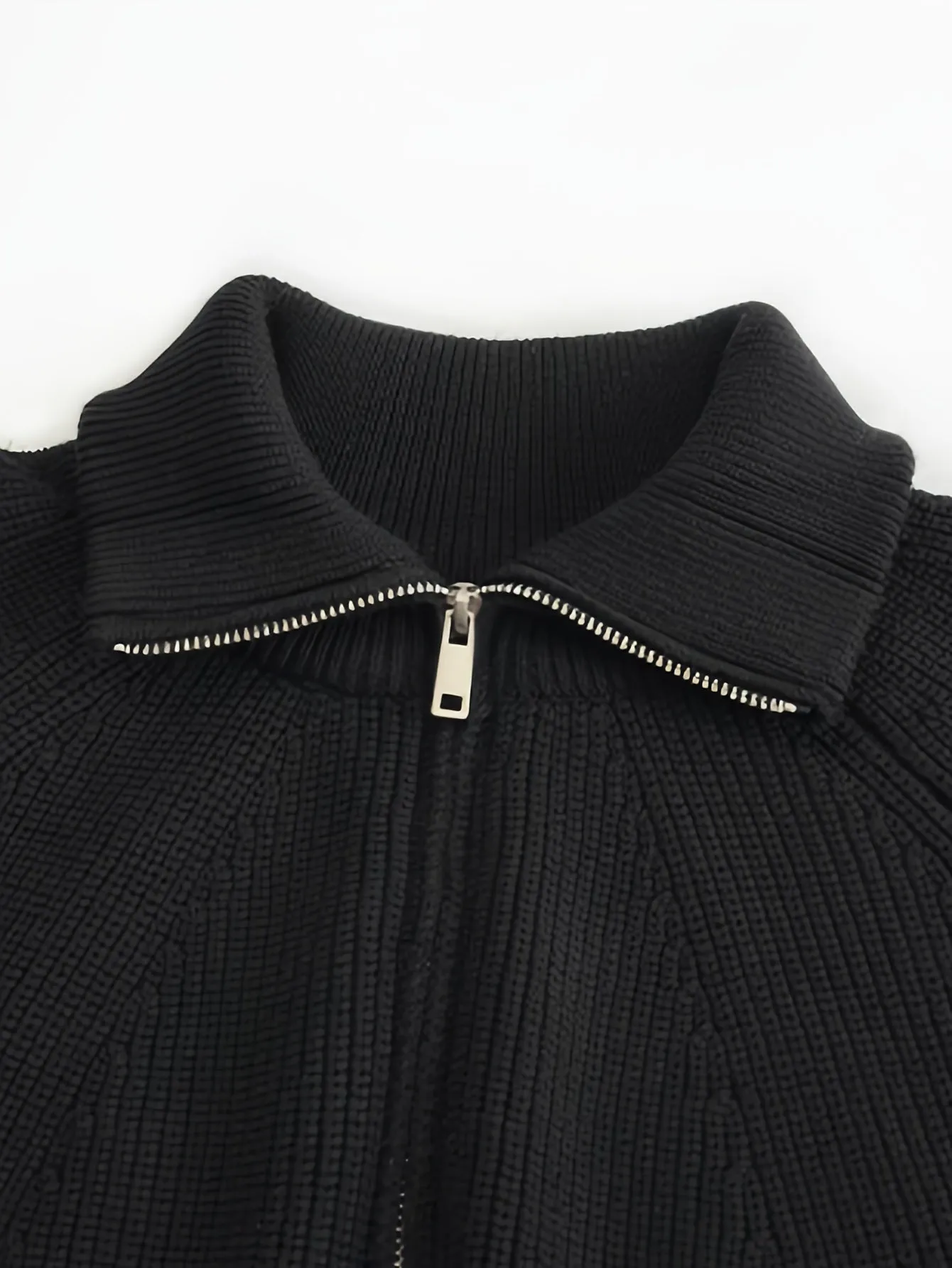 LARIK | Solid Knitted Sweater with Half Zipper