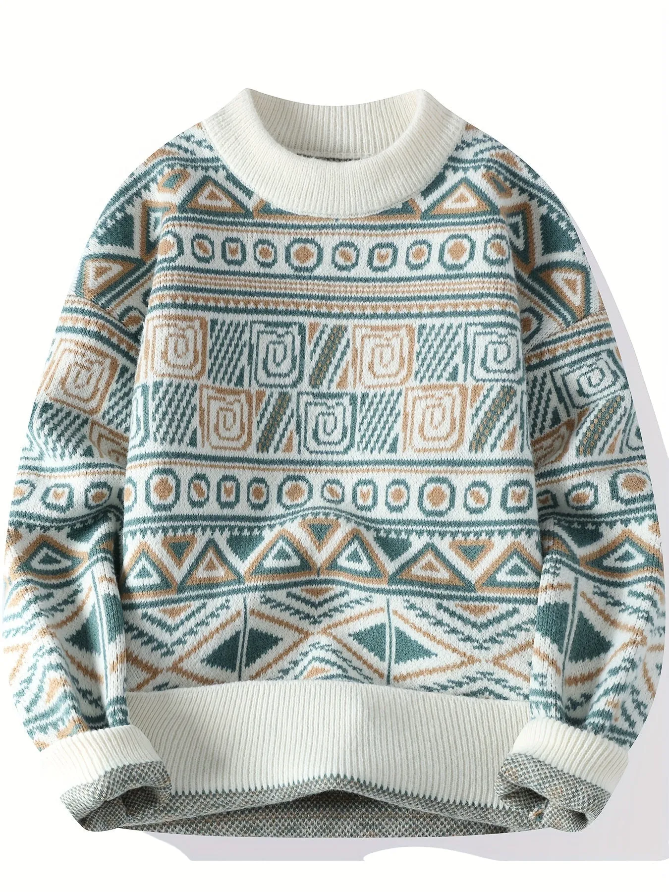 LORIC | Mens Sweater with Geometric Pattern