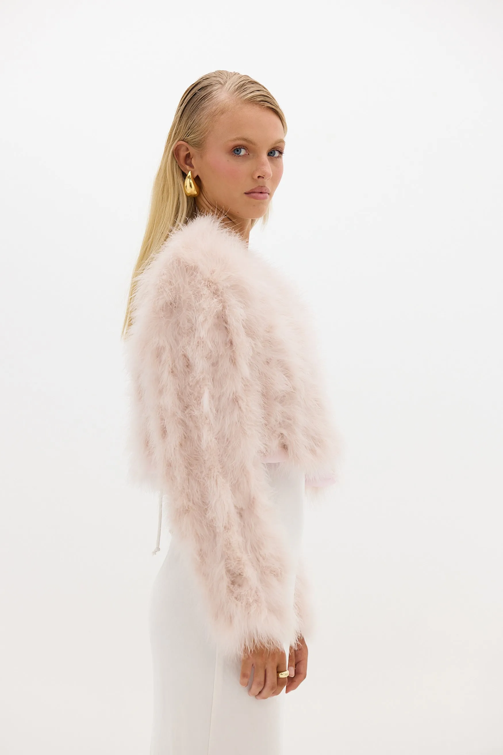 Manhattan Crop Jacket - Baby Pink