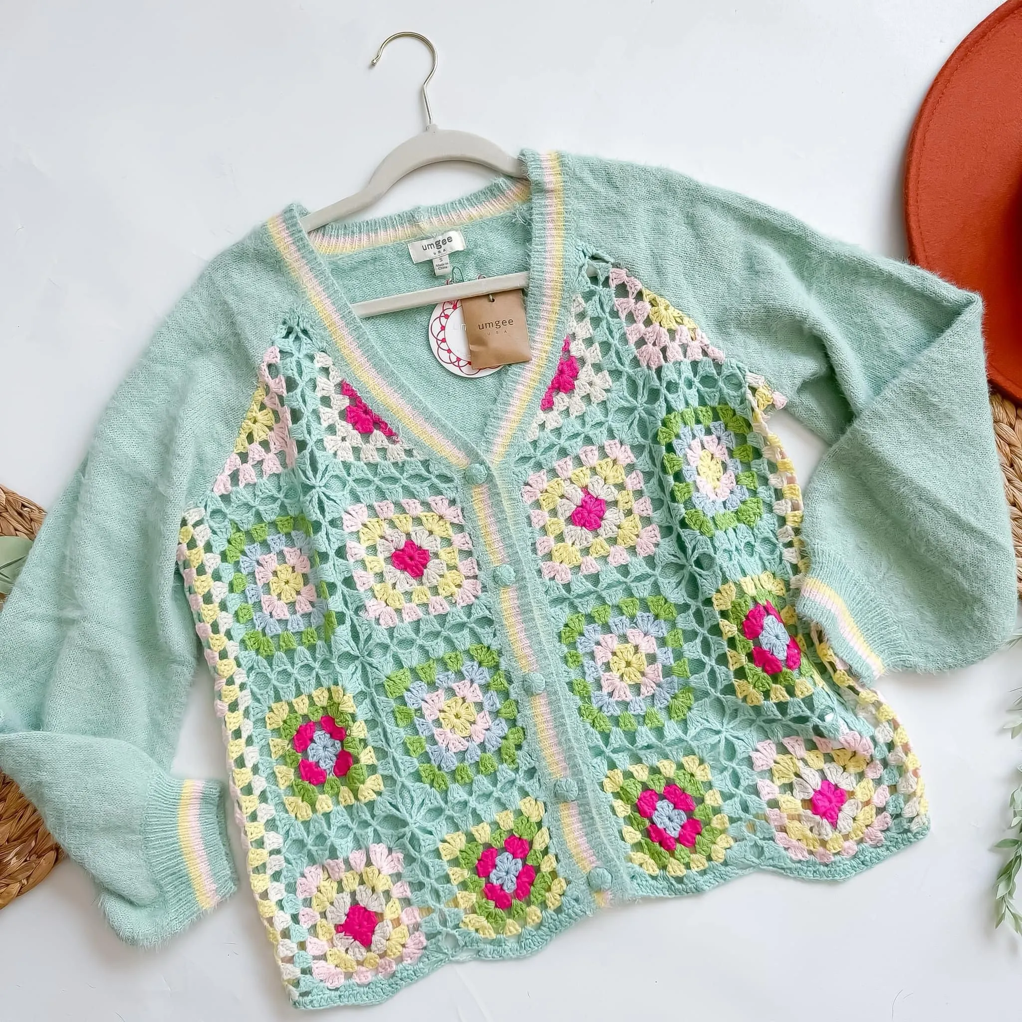 MINT MOSAIC CARDIGAN - Umgee