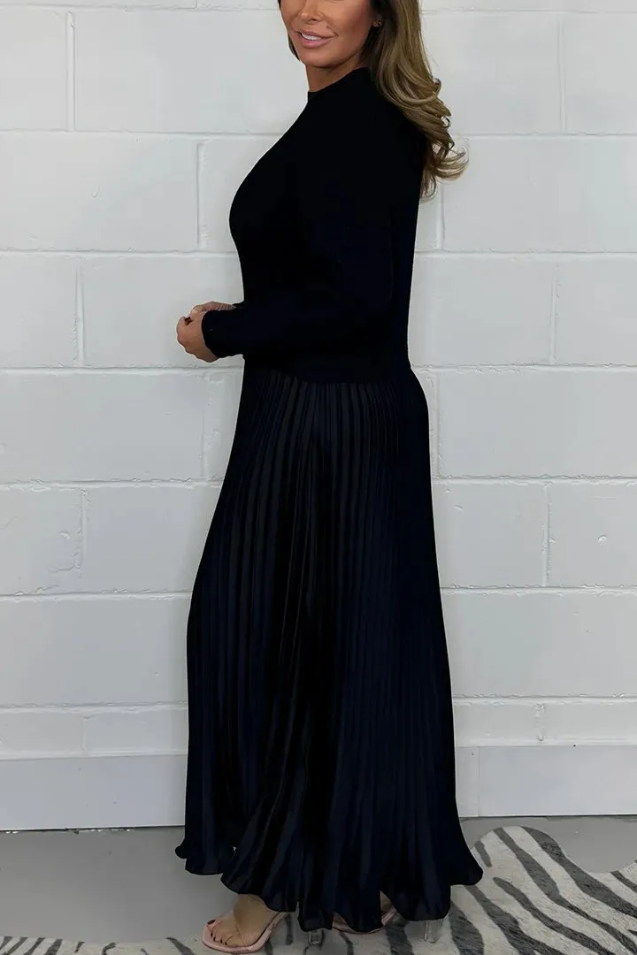SOPHIA - Knit Jumper & Pleated Satin Skirt