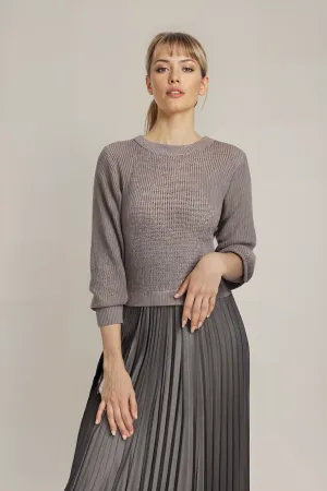 SOPHIA - Knit Jumper & Pleated Satin Skirt