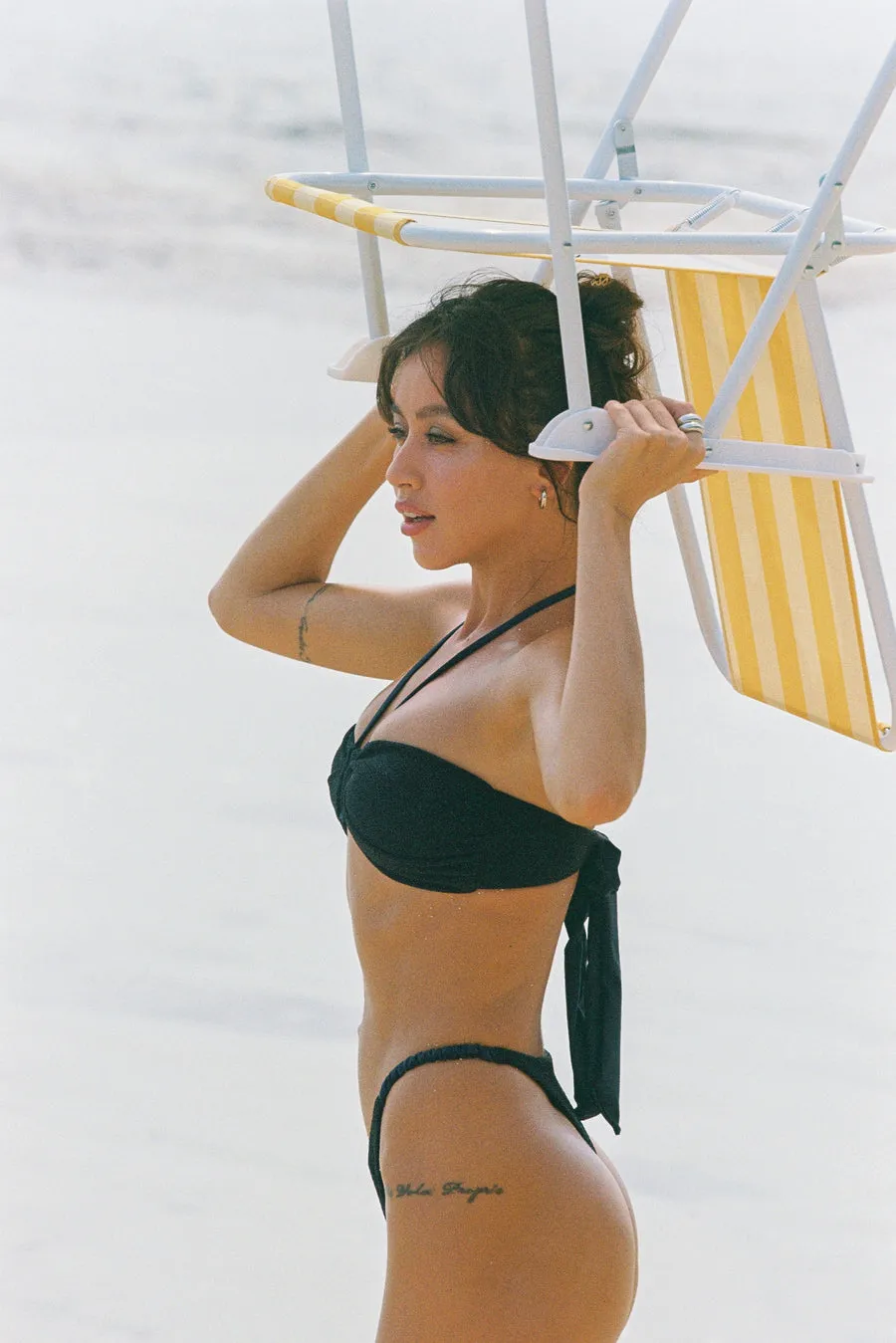 Stardust ~ Halterneck Ruched Bikini Top 2.0 - Navy
