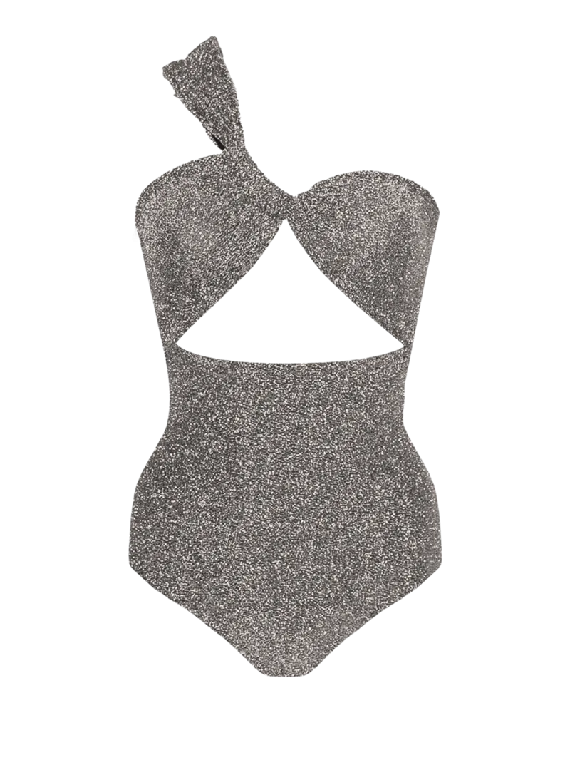 Stardust ~ One Shoulder One-piece - Heather Silver