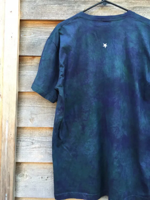 Teal and Purple Tree of Life Organic Tshirt - Batik Print