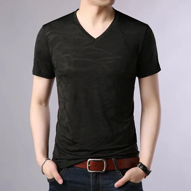 Thunder Pattern V Neck Summer Cotton Tees