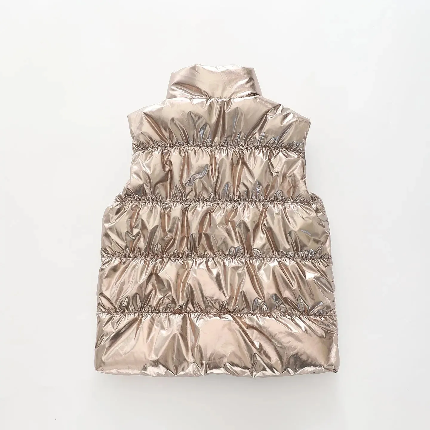 Vintage Gold Puffer, Older Girls Vest