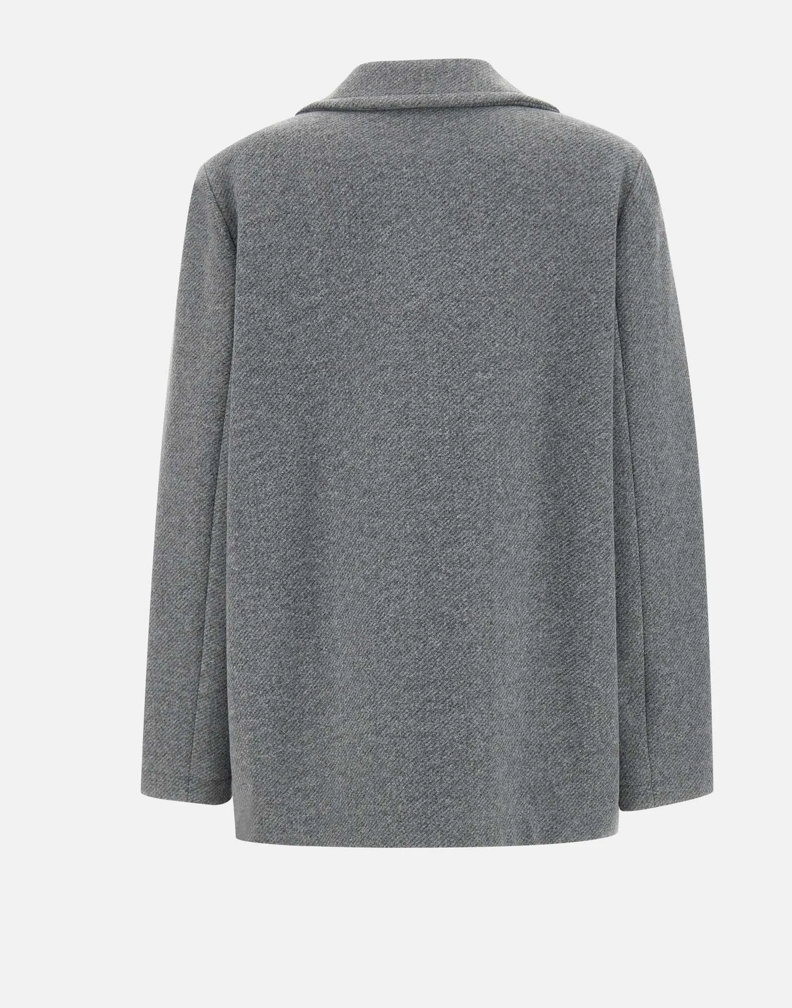 Women's Grey Cloth Double-Breasted Coat